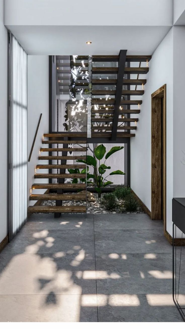 Escalera metalica flotante residencial